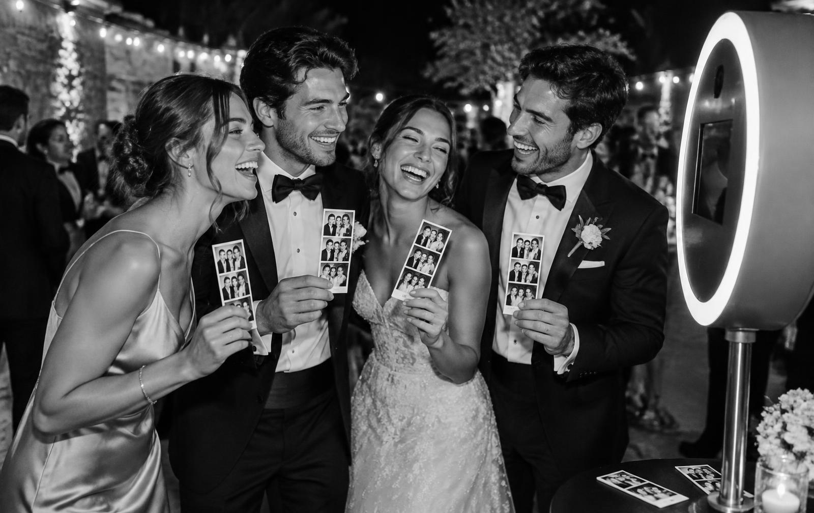Guests celebrating at an Event Mode photo booth